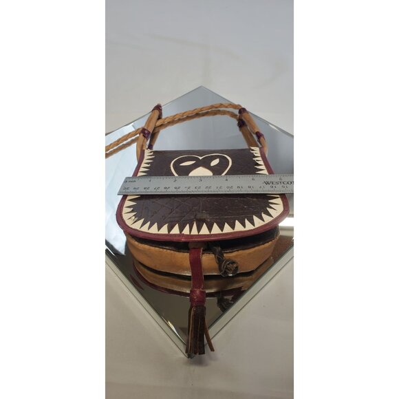 Vintage Handcrafted Leather Crossbody Purse Shoulder Bag - Picture 10 of 10